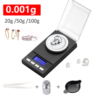 Balance numérique portable mini de poche pour bijoux 50g/0.001g Haute Précision avec Poids d'Étalonnage Prise en charge ODM OEM