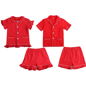 All'ingrosso <span class=keywords><strong>pigiama</strong></span> di natale a manica corta in cotone rosso per bambini estivi set pigiami <span class=keywords><strong>da</strong></span> <span class=keywords><strong>bambina</strong></span> - Product Image 1