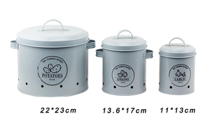 BX Kitchen Organizers, <strong>Potato</strong> Canister Set, Metal Fruit Pot Vegetable Basket Onion Garlic <strong>Containers</strong> - Product Image 6