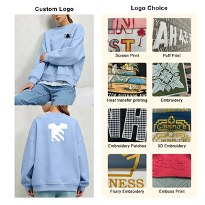 เสื้อสเวตเชิ้ตคอกลมผ้าฝ้ายเฟรนช์เทอร์รี่เนื้อนุ่ม พิมพ์ลายสกรีน พรีเมียม โลโก้สั่งทำได้ หลายสี แบบเปล่า - Product Image 2