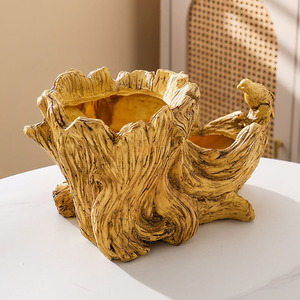 <span class=keywords><strong>Pot</strong></span> <span class=keywords><strong>de</strong></span> fleurs en résine imitation bois pour balcon, <span class=keywords><strong>pot</strong></span> <span class=keywords><strong>de</strong></span> plantes succulentes <span class=keywords><strong>de</strong></span> bureau style racine d'arbre personnalisé, style rustique en souche <span class=keywords><strong>de</strong></span> bois vieilli - Product Image 1