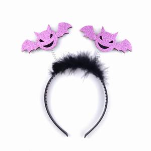 Chauve-souris horreur fantôme antennes Halloween bandeau avec plume Fluufy fantaisie <span class=keywords><strong>tête</strong></span> pièce pour Halloween fête carnaval - Product Image 3