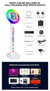 Cabine Photo Métallique Facile à Installer avec Anneau Lumineux RGB Rotatif, Machine Photobooth Portable pour Fêtes, <span class=keywords><strong>Selfie</strong></span> Pro, iPad Photo Booth - Product Image 3