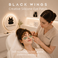 Masques sous-yeux jetables auto-adhésifs en silicone BLACKWINGS avec logo et motif personnalisés, patchs doux naturels pour extensions de cils