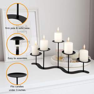 Proveedor indio hecho a mano minimalista 5 brazos portavelas soporte para boda y fiesta Decoración de mesa - Product Image 6