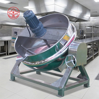 Chaudière à double enveloppe électrique à chauffage rapide, haute capacité 500L, automatique, 380V, en acier inoxydable 304 de qualité alimentaire, contrôlée par PLC, facile à nettoyer