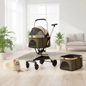 Poussette pour animaux de compagnie à 4 roues durable pour grands chiens, pliable, tout-terrain, légère, transporteur pour chats, poussette portable pour animaux - Product Image 3