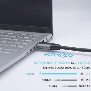 Cable HDMI 2.1 4K 8K de alta velocidad de 48 Gbps, cable HDMI 2.1 8K/60Hz para TV, proyector, decodificador, cable de video HDMI 4K - Longitud - 5M - Product Image 2