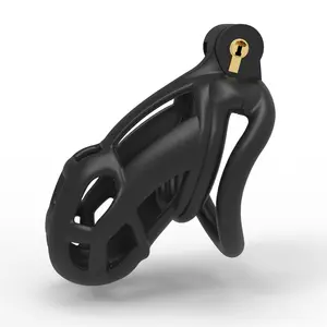 Black Breathable Men's Chastity Device Chastity Lock Sex Toys