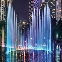 Fuente Musical Danzante Comercial Grande para Exteriores Water Faery de Acero Inoxidable con Espectáculo de Luces LED para Parques y Plazas