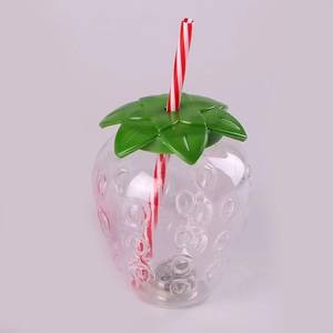 Gran oferta, taza de pajita de plástico con forma de fruta, ráfaga de 500ml, tazas de bebida de jugo de té de leche desechables para mascotas de grado alimenticio - Product Image 3