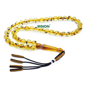 Di alta qualità 10mm 45 <span class=keywords><strong>perline</strong></span> di colore giallo bachelite ambra rosario Tesbih fatto a mano nappe di preghiera Muslim <span class=keywords><strong>perline</strong></span> <span class=keywords><strong>con</strong></span> formiche all'interno - Product Image 1