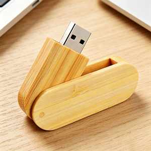 Clé USB créative rotative en bois multicolore avec gravure personnalisée, logo d'école, clé USB - Product Image 1