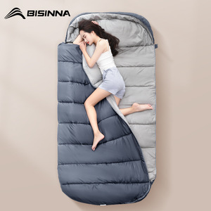 Beishanlang <b>Sleeping</b> <b>Bag</b> Rectangular Envelope Adult Warm Camping <b>Winter</b> Breathable Polyester Gray - Product Image 3