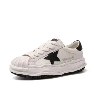 New cowhide high thick-soled white fashion casual sport women's casual shoes