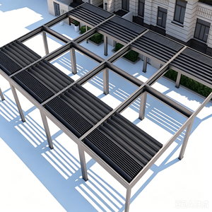 Pergola bioclimatique avec structure en aluminium galvanisé, anti-crevasses, isolation thermique, abri solaire pour jardin, patio, extérieur - Product Image 4