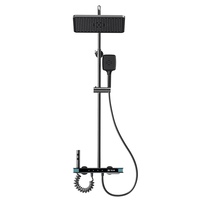 Ensemble de douche thermostatique carré en laiton avec affichage numérique LED haut de gamme et design lumineux, prix de gros