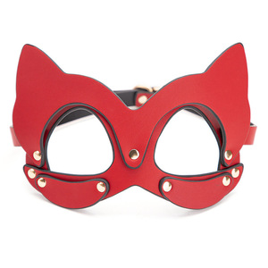Red PU Handcuffs With Gold Chain And <b>Ring</b> For Adult Domination And Erotic Use - Product Image 3