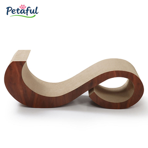Tempat Tidur Kucing 2 in 1 Bentuk S Modern Ramah Lingkungan Tahan Lama dari Kardus Bergelombang Daur Ulang, <span class=keywords><strong>Sofa</strong></span> Penggaruk Kucing Ukuran Besar - Product Image 4