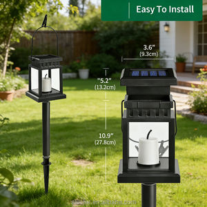 Alecter <b>Solar</b> 8-Piece IP65 Waterproof <b>Solar</b> Lanterns Flickering <b>Flame</b> <b>Effect</b> 2800 Lumens for Outdoor Pathway Patio Gazebo Decor - Product Image 4