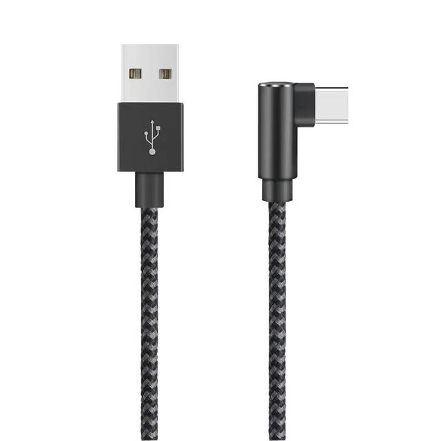 Factory Hot Selling USB to USB C Right Angle 90 Degree Fast Charging Cable Data Cables for Samsung