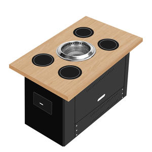 <span class=keywords><strong>Barbecue</strong></span> d'intérieur commercial Restaurant <span class=keywords><strong>Barbecue</strong></span> japonais Grills 800W Cuisinière à induction Hotpot Ensemble de table intégré - Product Image 2