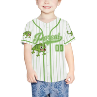 Maillot de baseball personnalisé avec broderie, motif caméléon Pascal mignon, OEM POD, nom et numéro personnalisés, haut de sport pour enfants