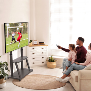 Chariot <span class=keywords><strong>TV</strong></span> de 32 à 100 <span class=keywords><strong>pouces</strong></span> de hauteur Support <span class=keywords><strong>TV</strong></span> à plancher mobile Hauteur réglable - Product Image 5