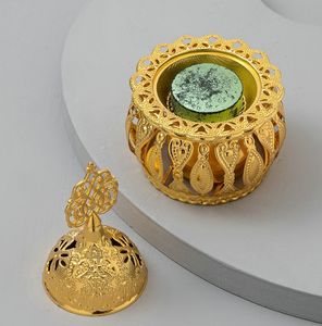 Luz hueca dorada, moda de lujo, <span class=keywords><strong>arabesco</strong></span>, resina hueca, artesanía, Decoración de mesa, estufa de aromaterapia - Product Image 6