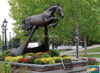 Statue de cheval sautant en bronze Vincentaa, sculpture dynamique de cheval pour jardin, propriété, aménagement paysager
