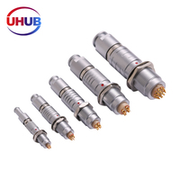 Connecteur poussoir-tiroir métallique à 3 broches UHUB FGG.00B pour systèmes d'instrumentation de précision