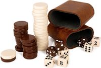 Jeu de Backgammon Deluxe de 19 pouces, étui de voyage en PU, plateau marron, jeux de société classiques