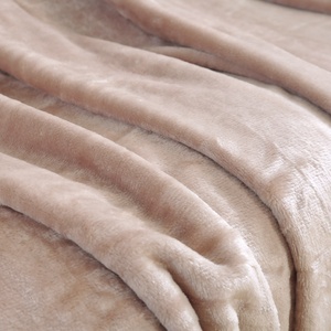 FY vente en gros Queen King Size solide chameau flanelle polaire couverture Logo doux jeter en peluche pliable pelucheux caractéristiques couvertures bon marché - Product Image 3
