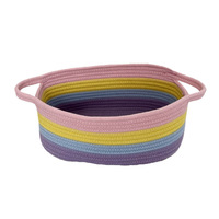 Panier de rangement de bureau en fil de coton, panier cadeau, organisateur de fournitures ménagères et de toilette, rangement pour collations et clés, style moderne et minimaliste