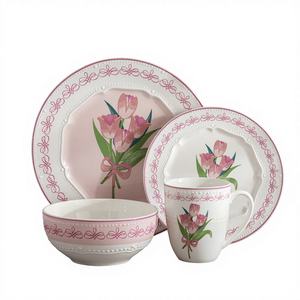 Assiette en porcelaine haut de gamme et durable pour adultes, design personnalisé, marque TRESUN, compatible lave-vaisselle et micro-ondes, pour la maison, l'hôtel et le restaurant - Product Image 1