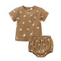 Vêtements pour bébés filles en lin et coton personnalisés, ensembles courts pour nouveau-nés, ensembles de vêtements pour bébés garçons, tenues d'été, vêtements pour enfants en gros