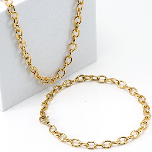 Zogxin O-Shaped Chain Necklace 304 Stainless Steel Gold Plated Unisex Fashion Jewelry Gift Chain - Product Image 3