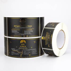 Etiquetas Cosméticas Personalizadas SOL, Impermeables y Ecológicas, Rollo de Vinilo Autoadhesivo Rectangular con Lámina Dorada para Empaquetado de Productos para el Cuidado del Cabello - Product Image 2