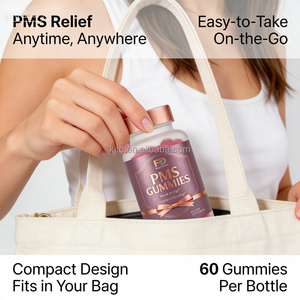 Gummies PMS pour femmes, équilibre hormonal naturel, soulagement des sautes d'humeur, des crampes et des ballonnements, 60 unités, saveur fraise - Product Image 4