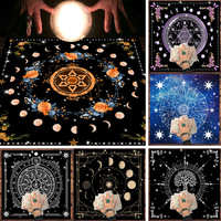 Tapis de table pour cartes de tarot, motif floral, forme carrée, antidérapant, protection contre l'usure, décoration de pièce, personnalisable, polyester, diatomite