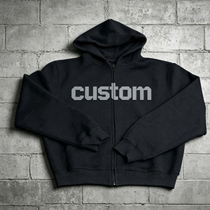 Sweat-shirt à capuche zippé pour homme, imprimé sur mesure, 100% coton molletonné, coupe classique, vêtements décontractés d'automne - Product Image 3