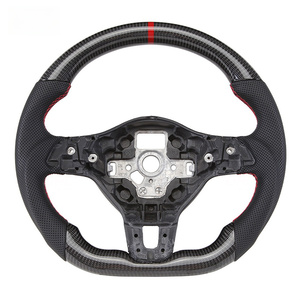 <span class=keywords><strong>Volante</strong></span> de fibra de carbono Real personalizado, accesorios de coche para Volkswagen VW Golf <span class=keywords><strong>GTI</strong></span> <span class=keywords><strong>MK6</strong></span> 6R, <span class=keywords><strong>volante</strong></span> de cuero - Product Image 1