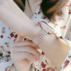 <span class=keywords><strong>Bracelet</strong></span> de montre en acier inoxydable pour <span class=keywords><strong>femme</strong></span>, compatible avec <span class=keywords><strong>Apple</strong></span> <span class=keywords><strong>Watch</strong></span>, serti de diamants de luxe, pour modèles 38, 40, 41, 42, 44, 45, 49 mm - Product Image 5