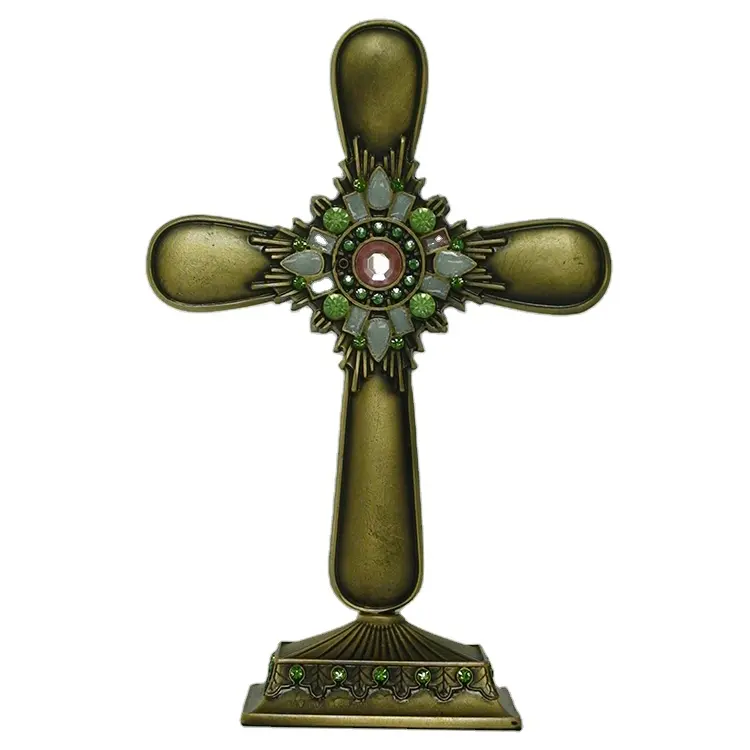 Suministros para decoraciones de Iglesia, Cruz de pie de Metal, nuevo diseño
