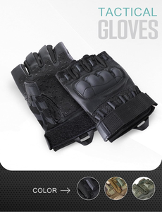 Guantes Tácticos de Impacto para Exteriores, Medios Dedos, Pantalla Táctil, Resistentes a Cortes, Cuero Sintético Acolchado, Agarre Extra, Soporte para Muñeca, Motocicleta - Product Image 2