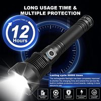 Lampe torche LED tactique Howlighting super lumineuse, zoom télescopique, portée de 1000 m, 3 modes, rechargeable par USB