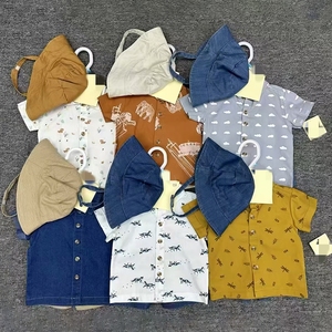 夏季 100% 纯棉新生儿男童女童服装套装短袖连体衣时尚婴儿衣服 3 件套 - Product Image 2