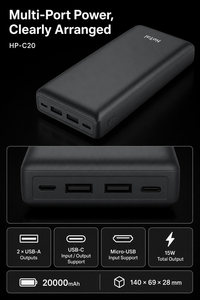 <span class=keywords><strong>Batterie</strong></span> <span class=keywords><strong>externe</strong></span> 20000mAh, charge rapide 15W, chargeur portable, double USB A USB C, <span class=keywords><strong>batterie</strong></span> <span class=keywords><strong>externe</strong></span> - Product Image 3