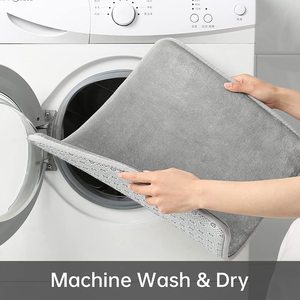 Chất Lượng Cao Mềm Bộ Nhớ Bọt Tắm <span class=keywords><strong>Mat</strong></span> Polyester Flannel Nonslip Tắm Thảm - Product Image 4