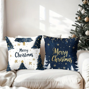 Gối trang trí Giáng sinh với họa tiết tuần lộc và bông tuyết lễ hội, mang đến không khí vui tươi cho không gian ấm cúng theo mùa. - Product Image 3